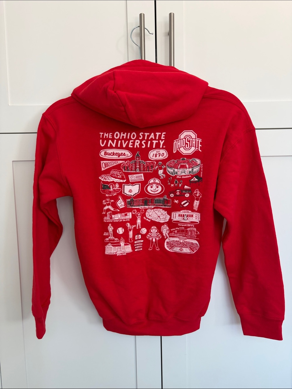 Ohio State collegiate Kids Red Graphic Hoodie Jacket NWT Medium